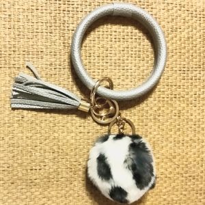 Cute Wristlet keychain leopard print